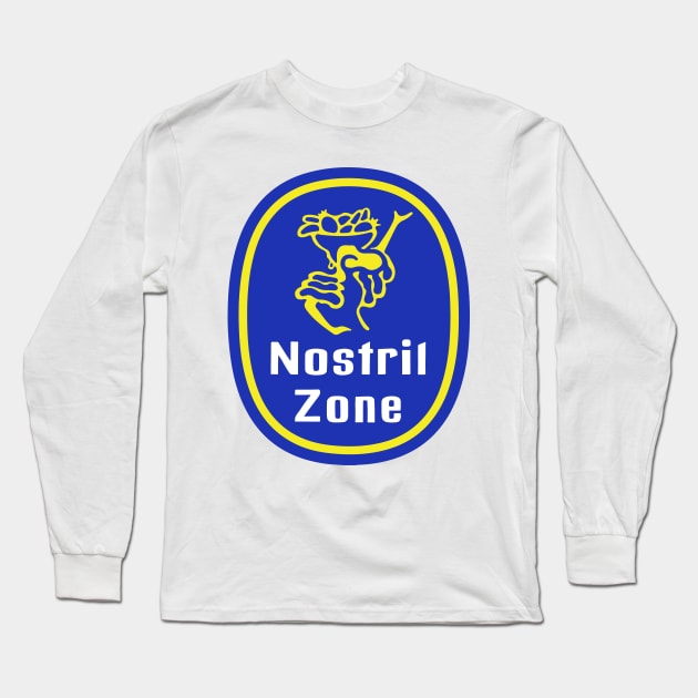 Banana Sticker Nostril Zone Long Sleeve T-Shirt by LittleCozyNostril